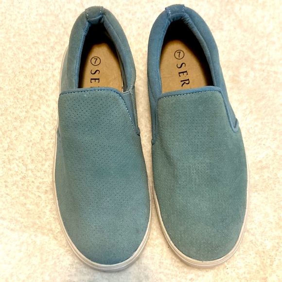 Aldi Serra Slip On Blue Leather Shoes - Picture 7 of 7